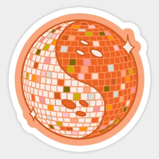 Spooky Yin Yang Disco Ball Sticker